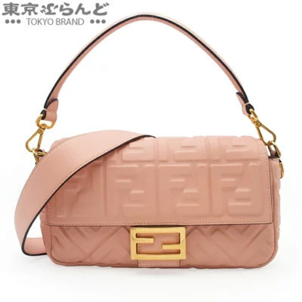 Fendi Mamma Bucket Handbag Shoulder Bag Leather Pink